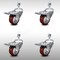 Service Caster 3 Inch SS Maroon Polyurethane 12mm Threaded Stem Caster Set Total Lock Brake SCC-SSTSTTL20S314-PPUB-MRN-M1215-4 - alternate 1